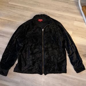 Men’s Supreme Dusty Black Velour Zip Up